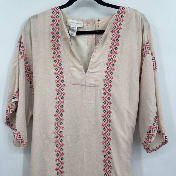 Corey Lynn Calter Tan Bell Sleeve V-Neck Wrap Midi Boho romper Size Small - Picture 5 of 7